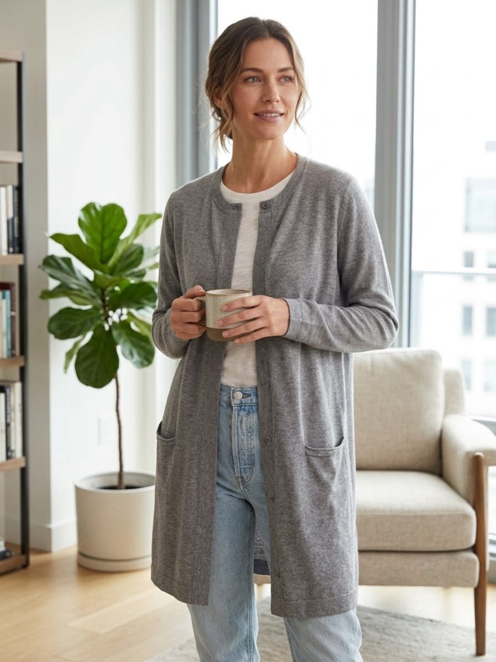 Purejill Lighweight Sweater/Jacket/Long Cardigan Medium